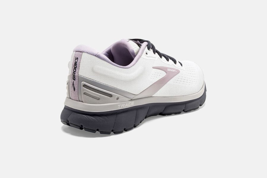 Brooks Trace Road Running Shoes Womens White/Pink 704698-DUS